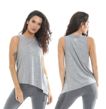 Golds Gym Ladies Angled Vest M Grey
