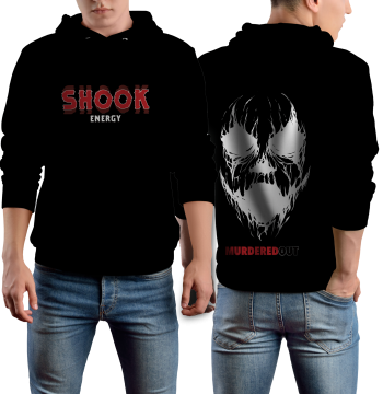 Murdered Out Shook Hoodie Large Black